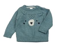 Modrý svetr s medvědem C&A