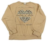 Béžová mikina s potiskem Shein