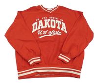 Červená mikina s nápisem H&M