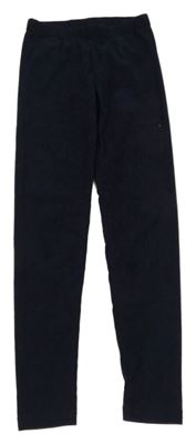 Tmavomodré žebrované sametové legíny 