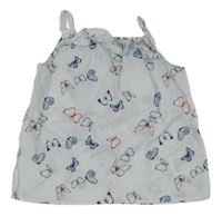 Modro-bílý pruhovaný top s motýlky H&M