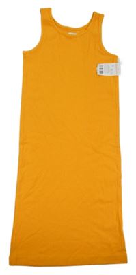 Nové - Tmavožluté žebrované šaty F&F