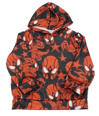 Černo-červeno-bílá mikina se Spidermanem a kapucí Shein
