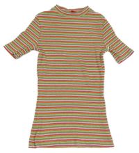 Barevné pruhované žebrované tričko S. Oliver