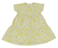 Žluto-bílé květované šaty George