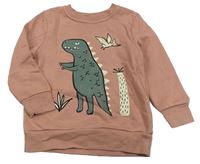 Starorůžová mikina s dinosaurem George