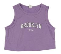 Fialový crop top s nápisy Primark