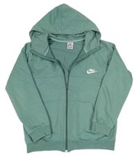 Khaki propínací mikina s kapucí Nike