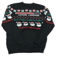 Černo-vzorovaný svetr se Santou zn. Primark