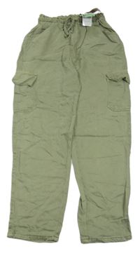 Nové - Světlekhaki paper bag kalhoty Next