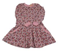 Růžové květované teplákové šaty Mini Boden