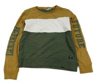 Hořčicovo-bílo-khaki mikina Name it