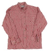 Červeno-bílá kostkovaná košile 