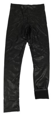 Černé koženkové legíny H&M