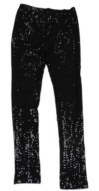 Černé puntíkalé lesklé legíny Dunnes stores