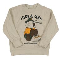 Béžová mikina s medvídkem a nápisy zn LC Waikiki