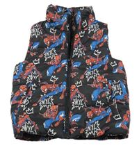 Černá šusťáková zateplená vesta se Spidermanem H&M