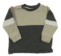 Béžovošedo-tmavošedo-bílá melírovaná mikina Next