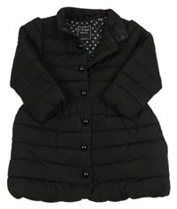 Černý šusťákový zimní kabát Next