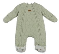 Zelenkavá prošívaná podšitá kombinéza 