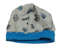 Šedá bavlněná čepice s raketami 