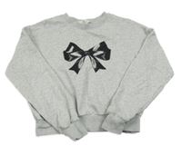 Šedá melírovaná mikina s mašlí H&M