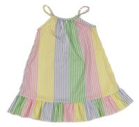 Bílo-barevné pruhované lehké šaty 