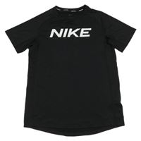 Černé sportovní funkční tričko s logem Nike
