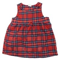 Červeno-tmavomodro-bílé kostkované šaty H&M