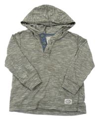 Khaki žíhané triko s kapucí H&M