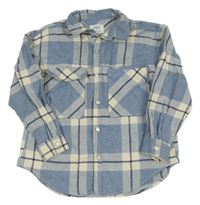 Světlemodro-bílá kostkovaná košilová bunda Zara