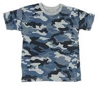 Modro-černo-šedé army tričko Matalan