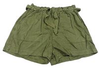 Khaki paper bag kraťasy s páskem Next 