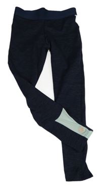 Tmavmodré melírované sportovní legíny 