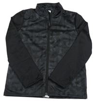 Černá propínací funkční sportovní mikina s nápisy Decathlon