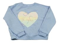 Světlemodrá oversize mikina se srdíčky Dopodopo