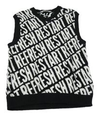 Černá svetrová vesta s nápisy H&M