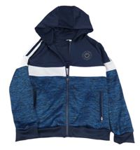 Tmavomodro-modro-bílá propínací mikina s kapucí Pep&Co. 