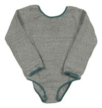 Šedé žebrované body se zelenými lemy Zara