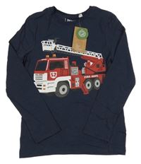 Nové - Tmavomodré triko s hasiči C&A
