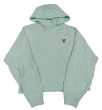 Světlezelená crop mikina s logem a kapucí Lyle&Scott