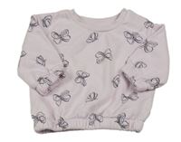 Světlerůžová oversize mikina s motýly Primark