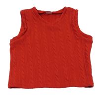 Červená vzorovaná crop svetr 