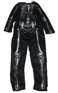 Kostým - Černý overal s kostlivcem