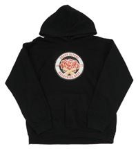 Černá mikina s potiskem a kapucí Awdis