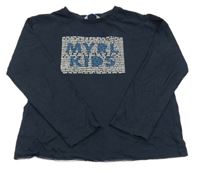 Tmavomodré triko s nápisy Mayoral