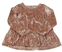 Světlerůžová sametová tunika Little Kids 