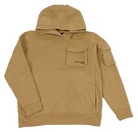 Béžová mikina s kapsou a kapucí Next