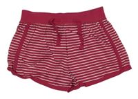 Purpurovo-bílé pruhované bavlněné kraťasy 
