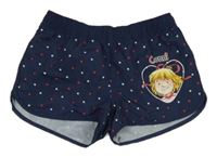 Tmavomodré sportovní kraťasy Conni s puntíky 